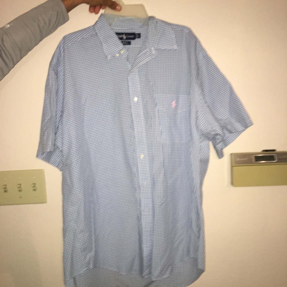 light blue bottom up polo